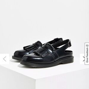 Dr Martens Black Leather Slingback Loafers